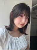 鎖骨ミディアム　結べるボブ　レイヤーカット