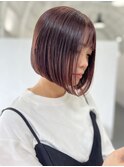 首元スッキリミニボブ☆艶カラーで女子力UP