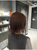 外ハネボブ×ブラウンピンクベージュ