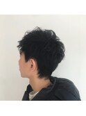 束感ショートパーマスタイル無造作レイヤーメンズヘアセット秋色