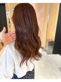 ＊ピンクベージュ ブリーチなし 透明感 ロングヘア 大阪美容室