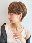 前下がりショートボブ×斜めバング×透明感カラー【NAYUMI】