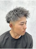 ツイストパーマ/ホワイトメッシュ/ジェットモヒカン