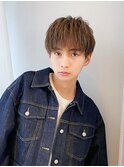 メンズマッシュ束感ショートフェザーパーマツーブロ