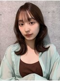 黒髪/ボブルフ/ネビージュ/小顔/ワンレン/レイヤー/韓国風
