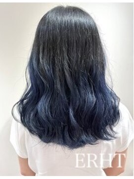 エルト 大通店(ERHT) セミロング×ブルー系デザインカラー【札幌/大通/ERHT】