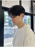 メンズセンターパートウルフセンターパートニュアンスパーマ襟足