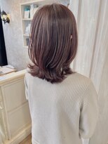 キャアリー(Caary)&nbsp;福山美容室caary春カラーピンクブラウンイルミナカラーレイヤー