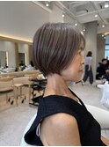 髪質改善カラーの丸みショートボブ*