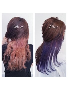 ヘアーアンドネイル ルシア(Hair&Nail Lucia) バイオレットのインナーカラー