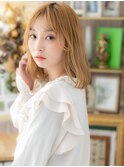韓国風ブロンドへア前下がりエアストレートa川口10代20代30代