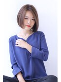 アッシュブラウン前下がり大人かわいい小顔フレンチボブ大人ボブ