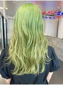 ダブルカラーグリーンベージュカラーケアブリーチ韓国ハイトーン