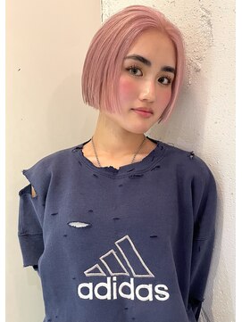 ルーム(Loom.) ハイトーンボブミニボブ切りっぱなしボブぱっつん前髪