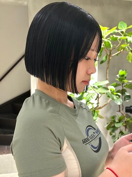 ハウ 心斎橋(how) 大人美人ショートボブパーマウルフパーマアッシュベージュ