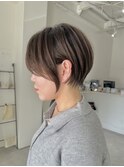 大分ショートボブ顔まわりレイヤーカット髪質改善カラー30代