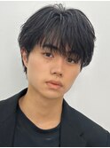 men'sメンズ髪質改善縮毛矯正ブリーチなしブルーブラック/立川