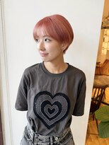 ルッツ(Lutz. hair design)&nbsp;【髪質改善ブリーチ】オレンジピンク×ショート【千代田彩夏】