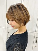 ショートカットショートボブレイヤーボブブリーチなしカラー