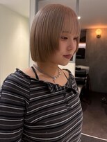 アース 高円寺店(HAIR & MAKE EARTH)&nbsp;ボブ×ミルクティーベージュ 【@mppp_32485】