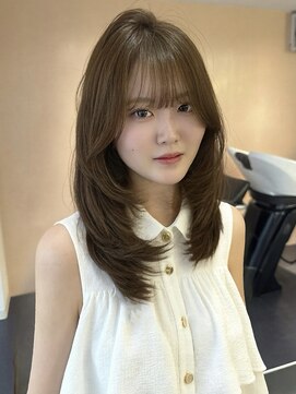 ペレ 原宿(PELE) ミルクティーブロンドダークブルーデジタルパーマ原宿