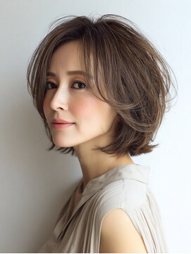 ハーツ 青山表参道店(Heart's) 白髪ぼかし脱白髪染め似合わせショートボブ40代50代60代