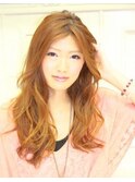 外国人風ルーズニュアンス　透明感ベージュ ロングレイヤー
