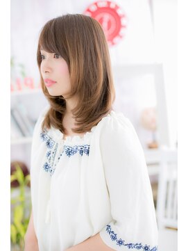 ミック ヘアアンドビューティー 大山店(miq  Hair&Beauty) レイヤー×内巻きカールで小顔演出！