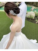 洋装 毛流れ 綺麗 シンプル タイト シニヨン ヘアアレンジ