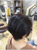 大人可愛い30代40代50代60代前下がりショートボブ丸みショート◎