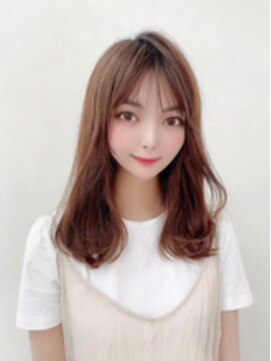 ジュネス 銀座(JYUNESU) 大人セミロングレイヤーミストバングナチュラルブラウン透明感