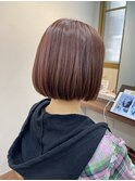 大人可愛いボブピンクブラウン 20代30代40代50代