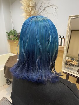 チオ(Chio) 【石坂遥香】アクアブルー×ネイビーブルー　デザインカラー