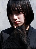 くせ毛多毛黒髪ボブまとまりモードストレート
