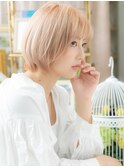 ★ハイトーンカラーホワイトブロンドマッシュボブ20代30代★1