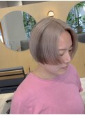 【渋谷/透明感ベージュ】地毛風ブリーチボブ