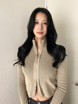 エンリッチヘア(enrich hair)&nbsp;ロングレイヤースタイル　ブルーブラックカラー