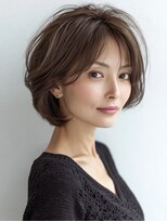 Heart's美人設計と白髪ぼかし専門店 青山表参道店 脱白髪染め/ショートヘア【ハーツ】&nbsp;白髪ぼかし脱白髪染め似合わせショートボブ40代50代60代