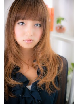 美容室 ファクト(fact) 乾かすだけ◎艶感巻きロング×透明感美肌ナチュラルカラー