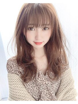 アリスバイアフロート 自由が丘(ALICe by AFLOAT) ふんわりフェミニンヘア（デザインカラーローライト厚めバング