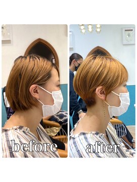 ロンド レグリーズ 立川(Lond leglise) 【山方　直也】マッシュショート×耳かけ×ペールベージュ×小顔