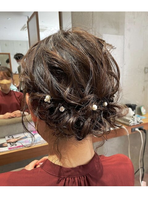 ヘアセット/ヘアアレンジ/結婚式/ハーフアップ/お呼ばれヘア