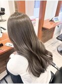 【やわらかグレージュ】#ブリーチなしダブルカラー