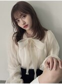 レイヤーカット、ベージュカラー