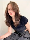 前髪　こなれミディ　イメチェン　ウェーブパーマ　韓国マッシュ