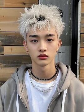 エイチ(H) xスパイキーショート/ブルーブラック/韓国マッシュ