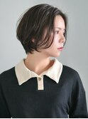 丸みショート・ボブ/丸顔/前髪あり/絶壁解消/40代/30代/長め