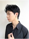 メンズショートパーマセンターパートベリーショートK20250728R