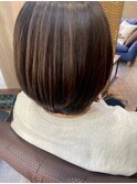 おしゃれな白髪染めハイライト×ボブ/ブリーチ