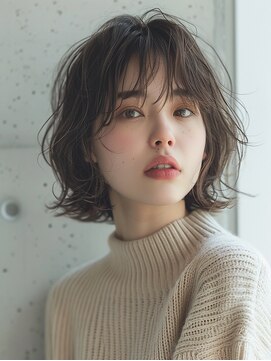 フィット ヒュー 千葉(fit hue) 黒髪/オリーブグレー/ココアベージュ/小顔/クラゲヘアー【千葉】